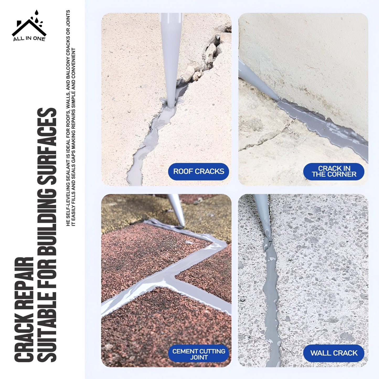 Fast Drying Crack Filler Adhesive - Cracks Gone Strength On