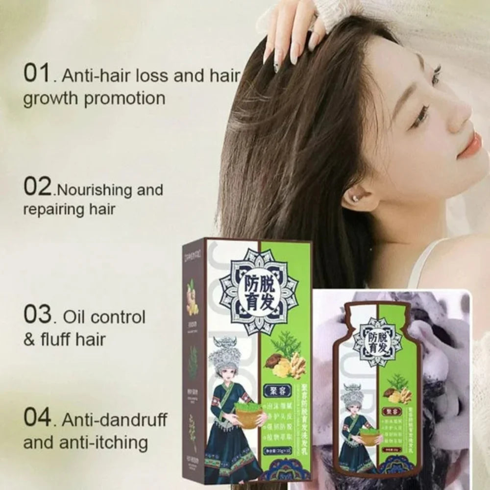 Ginger Plant Extract anti - hair loss shampoo ( Pack Of 10 )