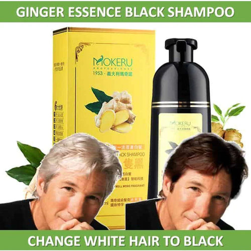 🌿🖤 Mokeru™ Ginger Essence Black Hair Dye Shampoo